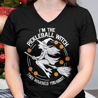 Funny Pickleball Shirt, Pickleball Lover Unisex T-Shirt/Hoodie/Sweatshirt HLT00 - Funny Halloween Costume I'm The Pickleball Witch Women T-Shirt