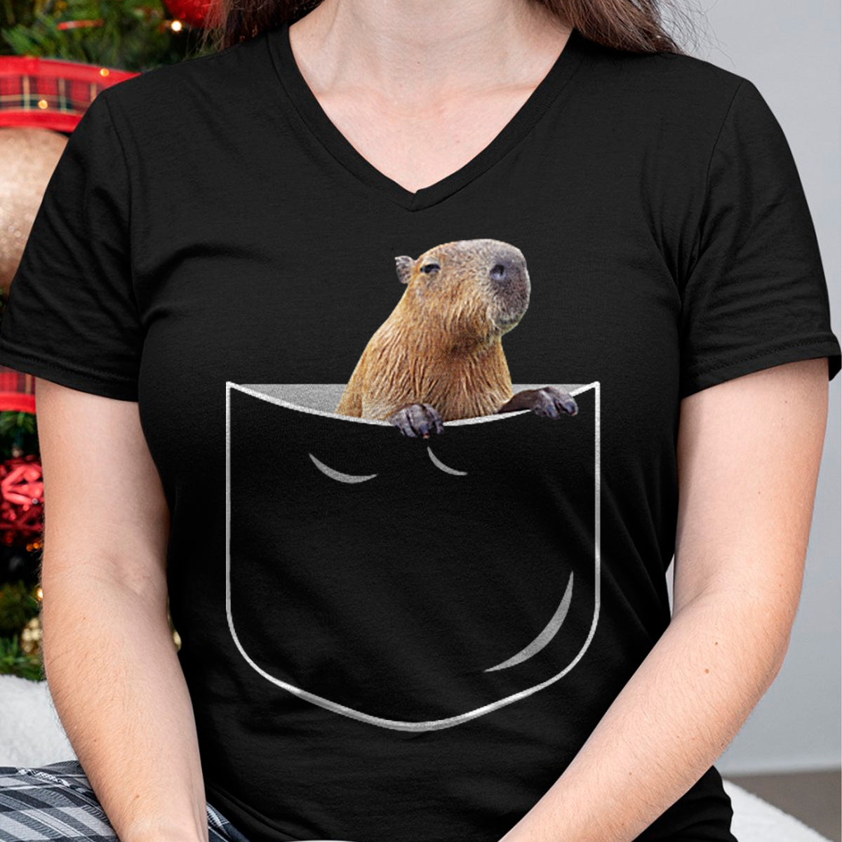 Cute Capybara Shirt, Funny Capybara Unisex T-Shirt/Hoodie/Sweatshirt HLT00 - Pocket Capybara Funny Capybara in Pocket Gift T-Shirt