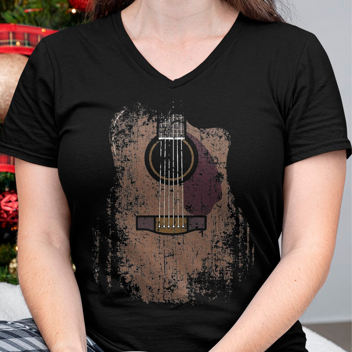 Guitar Lover Shirt, Funny Guitar UnisexT-Shirt/Hoodie/Sweatshirt HLT00 - Distressed Acoustic Guitar Vintage Player Rock & Roll Music T-Shirt, Men, Black, 3X-Large