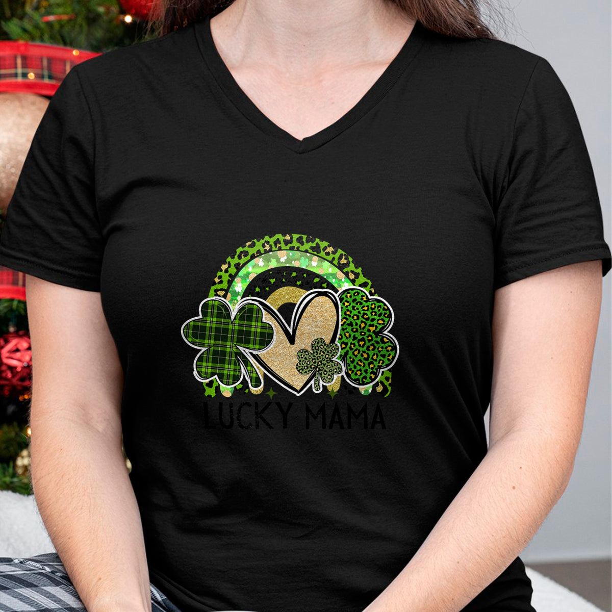 Gift for Mom Shirt, Funny Mom Unisex T-Shirt/Hoodie/Sweatshirt HLT00 - Lucky Mama Family St Patricks Day Mom Mother_s Day Lucky T-Shirt