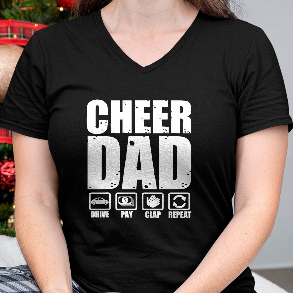 Gift for Dad Shirt, Funny Dad Unisex T-Shirt/Hoodie/Sweatshirt HLT00 – Funny Cheer Dad Proud Cheerleader Father Humor Fathers Day T-Shirt