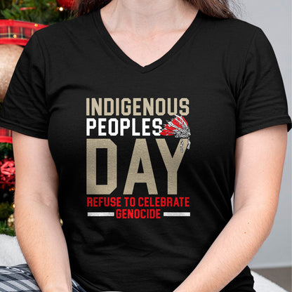 Native American T-Shirts, Vintage Native American Unisex T-Shirt/Hoodie/Sweatshirt HLT00 - Indigenous Peoples Day Refuse To Celebrate Genocide
