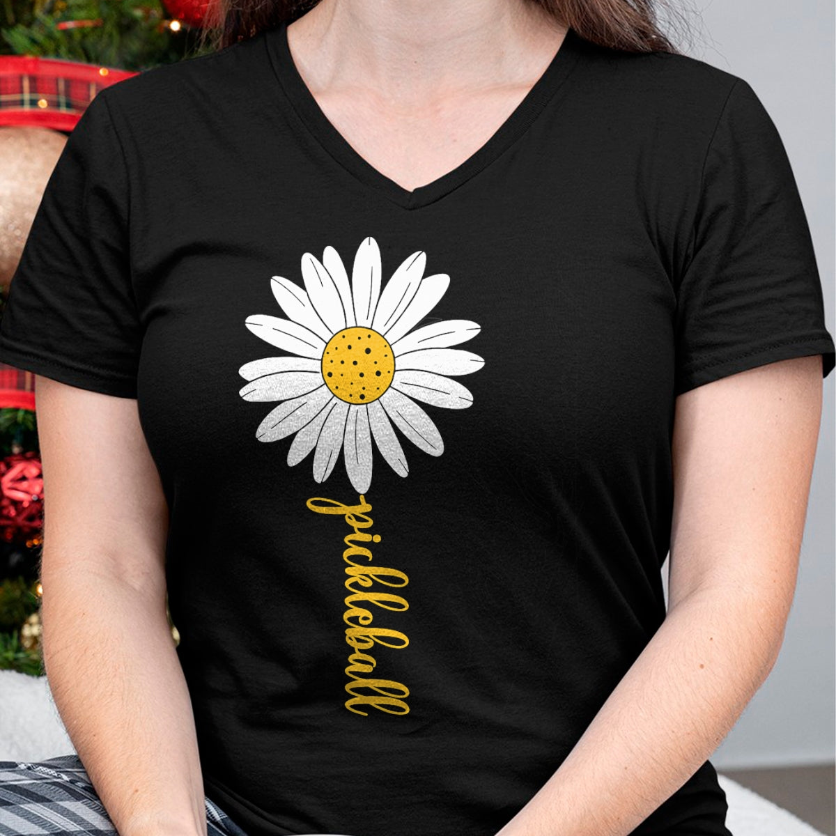 Funny Pickleball Shirt, Pickleball Lover Unisex T-Shirt/Hoodie/Sweatshirt HLT00 - Pickleball Daisy Flower T-Shirt