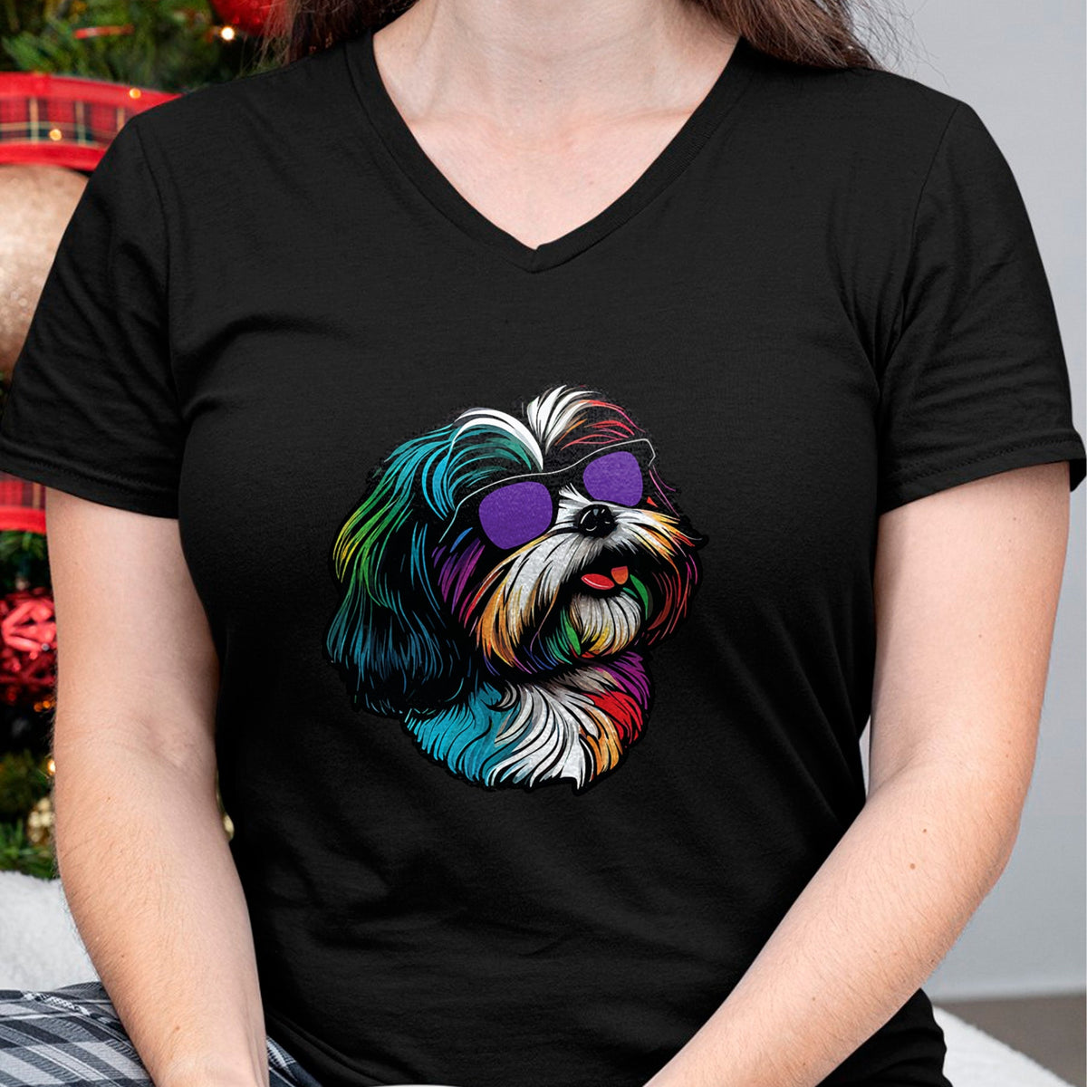 Dog Love Shirt, Dog Lover Gift T-Shirt/Hoodie/Sweatshirt HLT00 - Dad Mom Cool Dog Sunglasses - Shih Tzu T-Shirt