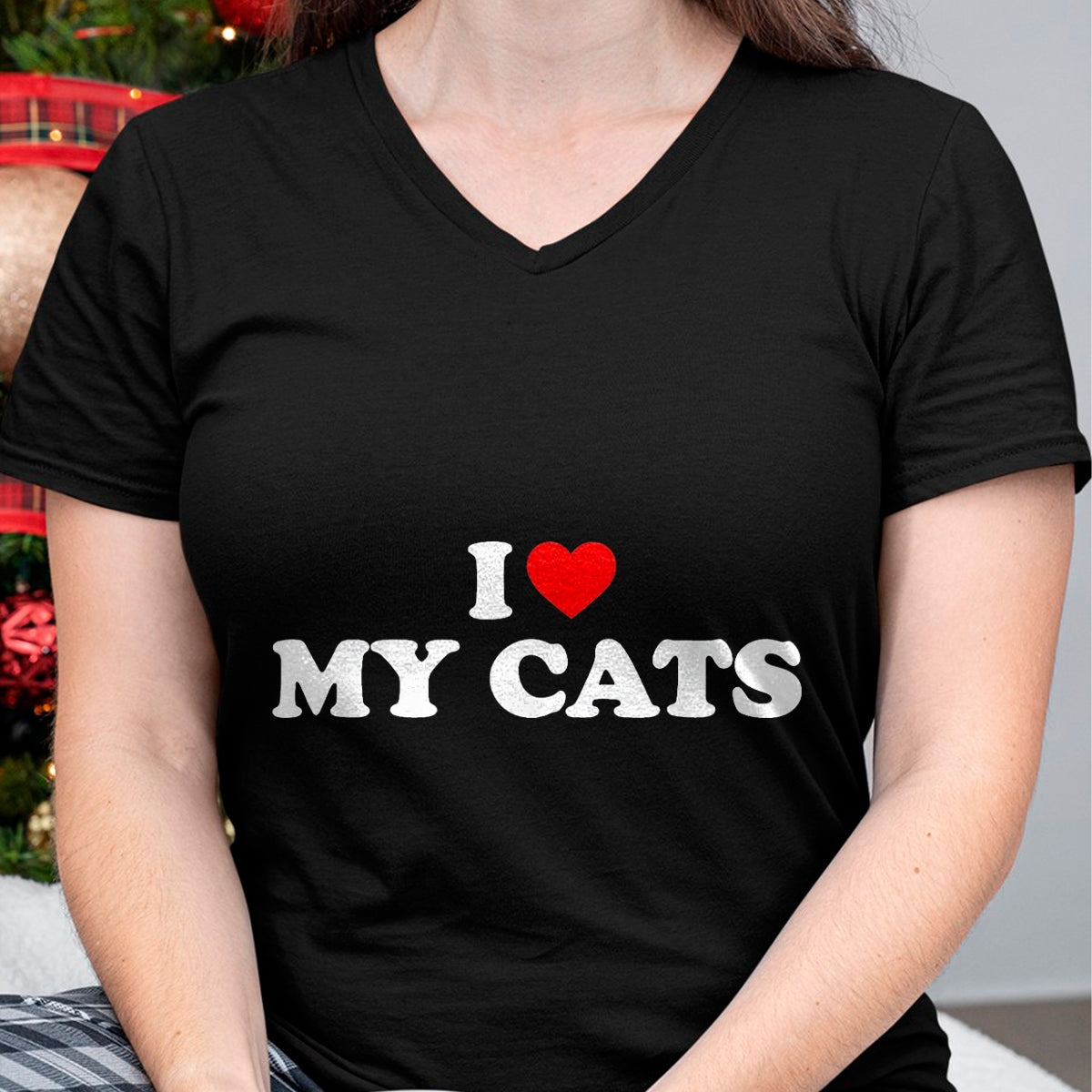 Cat Love Shirt, Funny Cat Lover Gift UnisexT-Shirt/Hoodie/Sweatshirt HLT00 - I Love My Cats T-Shirt, Women, Black, X-Small (1)
