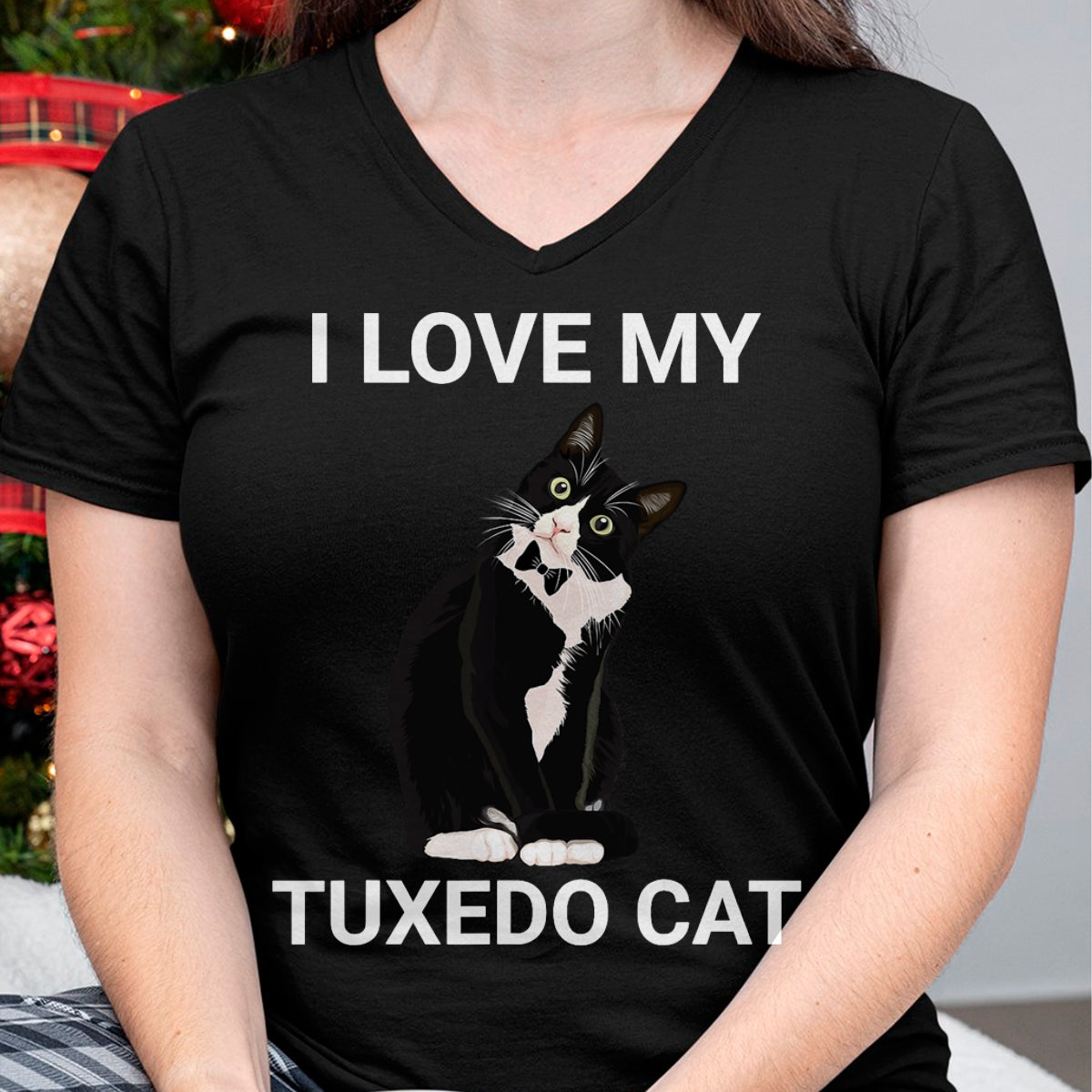 Cat Love Shirt, Funny Cat Lover Gift UnisexT-Shirt/Hoodie/Sweatshirt HLT00 - I Love My Tuxedo Cat, for Tuxedo Cat Lover, Funny Tuxedo Cat T-Shirt (1)