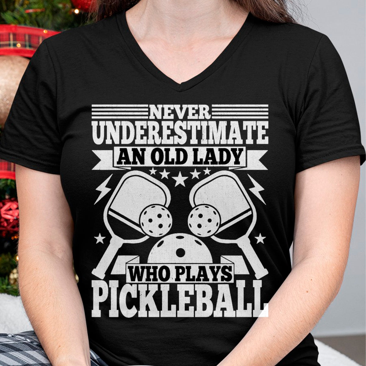 Funny Pickleball Shirt, Pickleball Lover Unisex T-Shirt/Hoodie/Sweatshirt HLT00 - Pickleball Lover Women - Never Underestimate an Old Lady T-Shirt