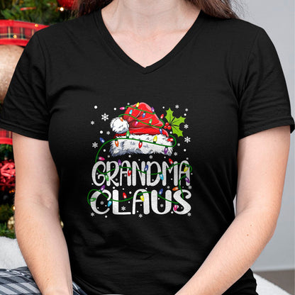 Best Grandma Shirt, Proud Grandma Unisex T-Shirt/Hoodie/Sweatshirt HLT00 - Grandma Claus Christmas Lights Pajama Family Matching T-Shirt
