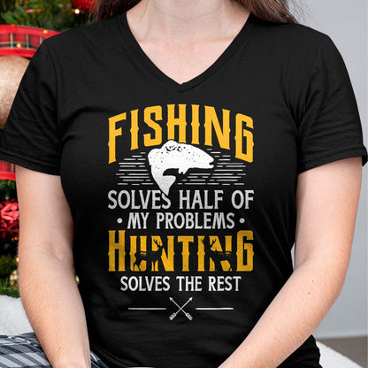 Funny Hunting Shirt, Gift For Hunting Lover Unisex T-Shirt/Hoodie/Sweatshirt HLT00 - Fishing & Hunting Solve My Problems - Funny Gift T-Shirt