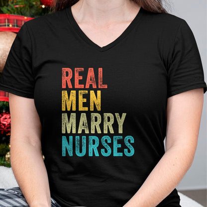 Funny Nurse Shirt, Nurse Unisex T-Shirt/Hoodie/Sweatshirt HLT00 - Real Men Marry Nurses Future Husband Wife Engagement Funny T-Shirt