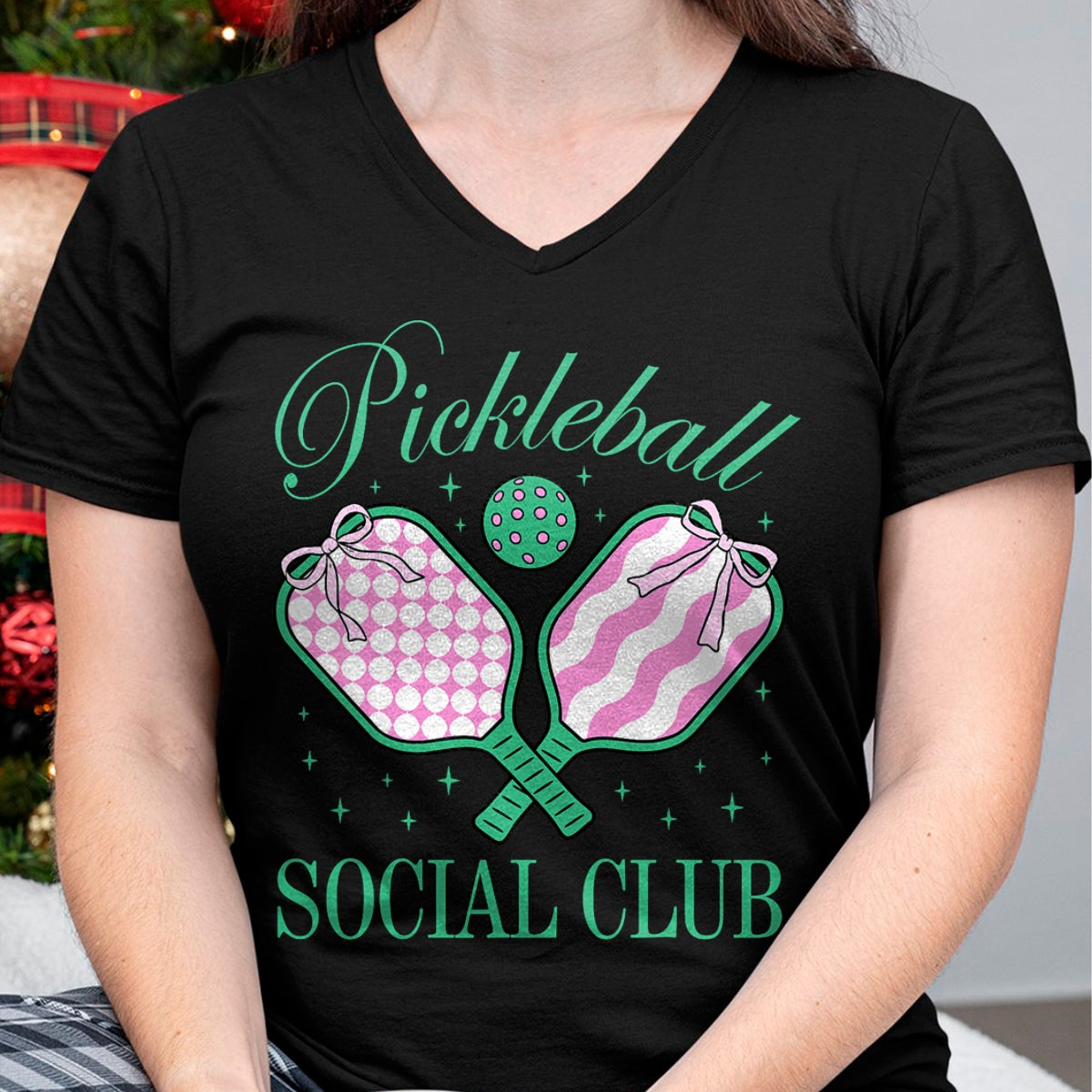 Funny Pickleball Shirt, Pickleball Lover Unisex T-Shirt/Hoodie/Sweatshirt HLT00 - Pickleball Social Club Coquette Bow Pickleball Women Girls T-Shirt