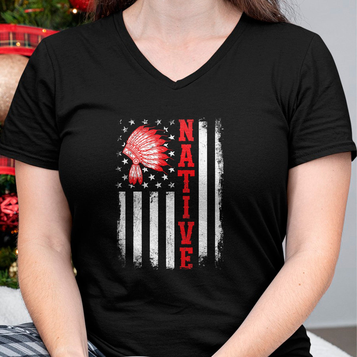 Native American T-Shirts, Vintage Native American Unisex T-Shirt/Hoodie/Sweatshirt HLT00 - Native - American Day USA Flag Cherokee Indigenous People