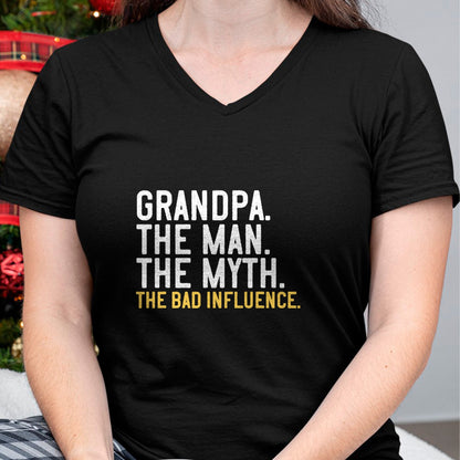 Best Grandpa Shirt, Proud Grandpa Unisex T-Shirt/Hoodie/Sweatshirt HLT00 - Father's Day Gift Grandpa The Man The Myth The Bad Influence T-Shirt (1)
