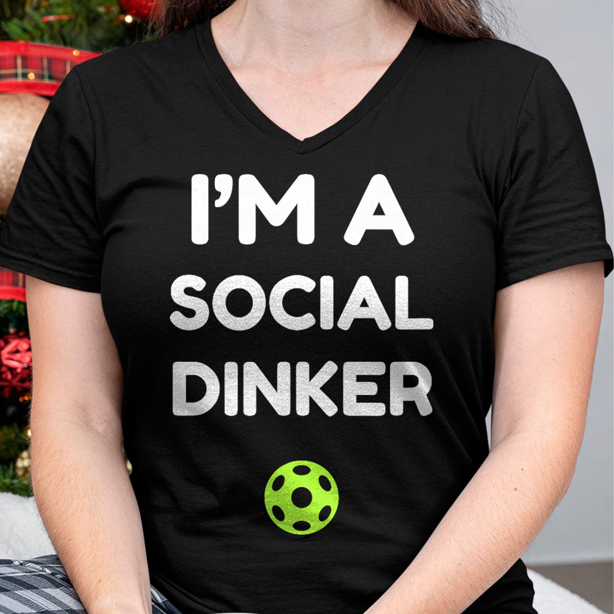 Funny Pickleball Shirt, Pickleball Lover Unisex T-Shirt/Hoodie/Sweatshirt HLT00 - I'm A Social Dinker Pickleball Ball Graphic T-Shirt