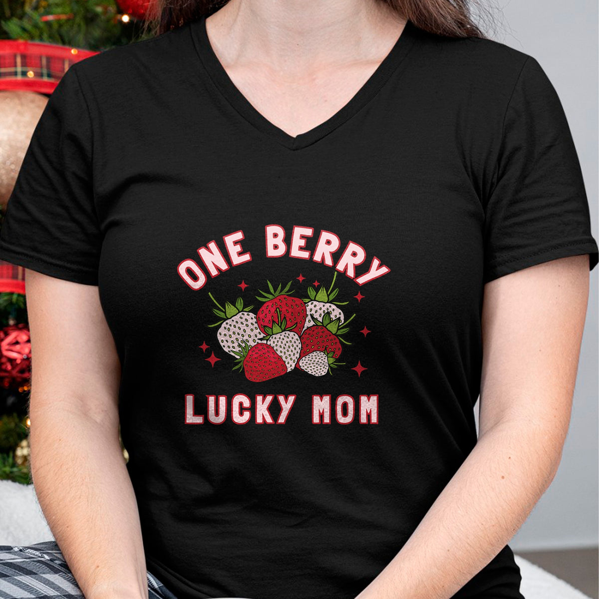 Gift for Mom Shirt, Funny Mom Unisex T-Shirt/Hoodie/Sweatshirt HLT00 - One Berry Lucky Mom Cute Strawberry Birthday Mother_s Day T-Shirt
