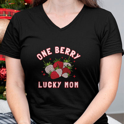 Gift for Mom Shirt, Funny Mom Unisex T-Shirt/Hoodie/Sweatshirt HLT00 - One Berry Lucky Mom Cute Strawberry Birthday Mother_s Day T-Shirt
