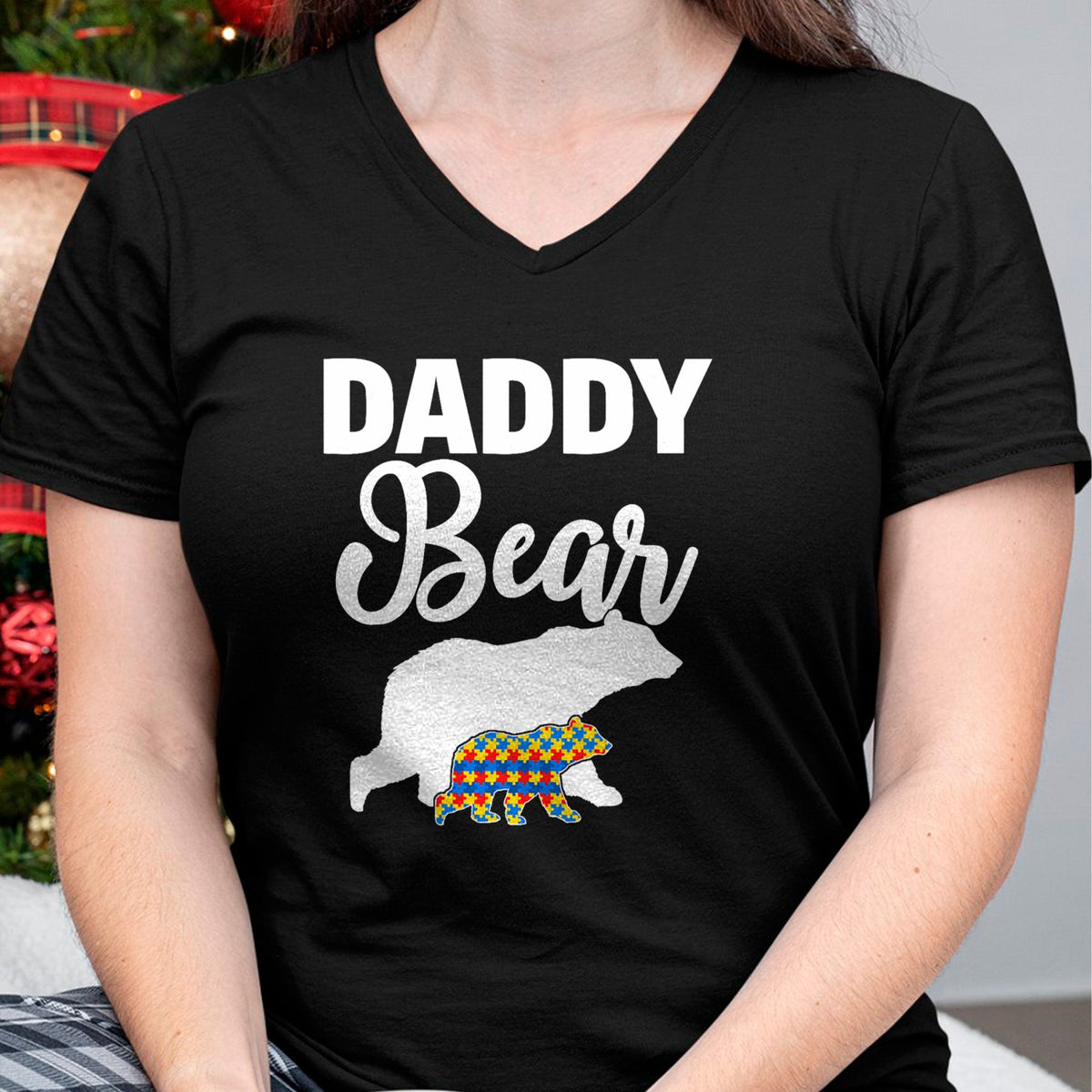 Gift for Dad Shirt, Funny Dad Unisex T-Shirt/Hoodie/Sweatshirt HLT00 – Daddy Bear Autism Awareness Shirt For Proud Autism Father T-Shirt