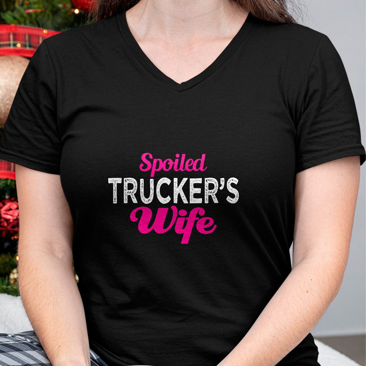Best Wife Shirt, Wife and Husband Unisex T-Shirt/Hoodie/Sweatshirt HLT00 - Gift for wife T shirt, spoiled wife   Spoiled Trucker's Wife Funny Wedding Anniversary T Shirt (1)