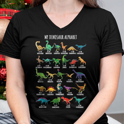 Best Dinosaur Lover Shirt, Funny Dinosaur UnisexT-Shirt/Hoodie/Sweatshirt HLT00 - Types of Dinosaurs Alphabet A-Z ABC Dino Identification T-Shirt, Youth, Purple, X-Small