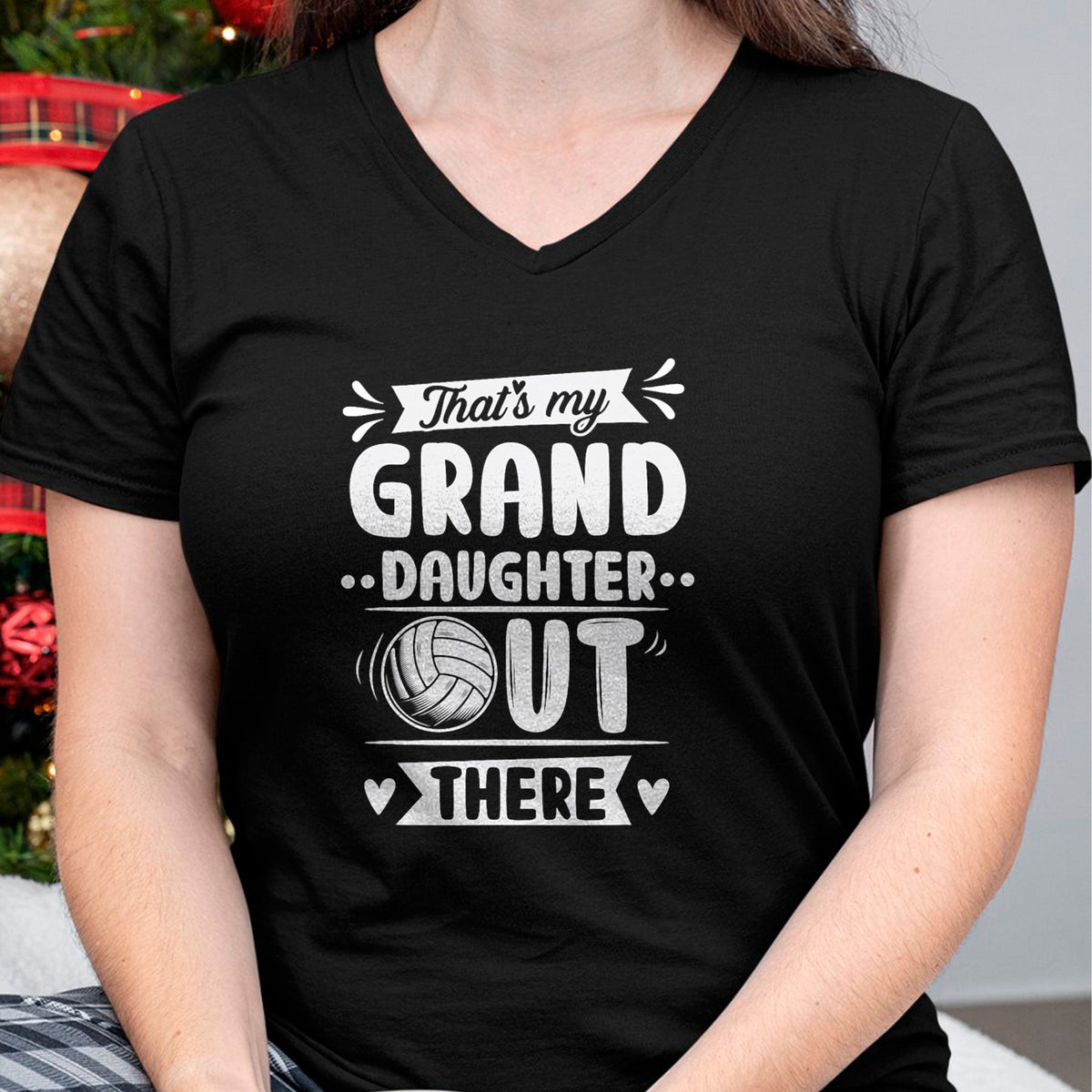 Best Grandma Shirt, Proud Grandma Unisex T-Shirt/Hoodie/Sweatshirt HLT00 - That's My Granddaughter Out There Volleyball For Grandma T-Shirt (1)