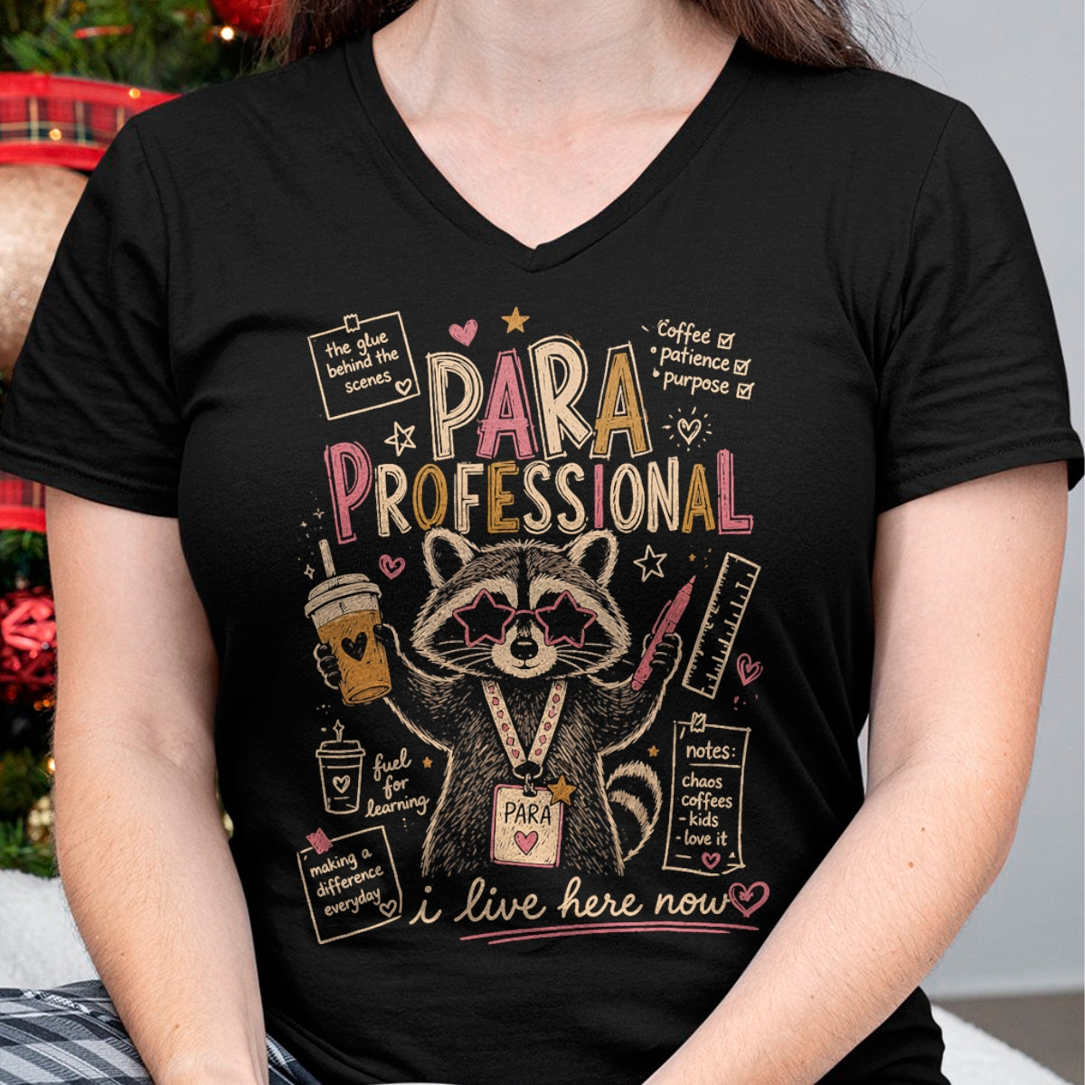 Best Teacher Shirt, Funny Teacher UnisexT-Shirt/Hoodie/Sweatshirt HLT00 - Paraprofessional Feral Racoon para Teacher Back to School T-Shirt