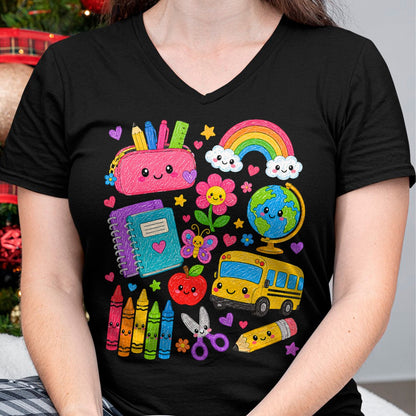Best Student Shirt, Funny Back To School UnisexT-Shirt/Hoodie/Sweatshirt HLT00 - Cute Crayon Apple Pencil Teacher Kid Back to School Supplies T-Shirt
