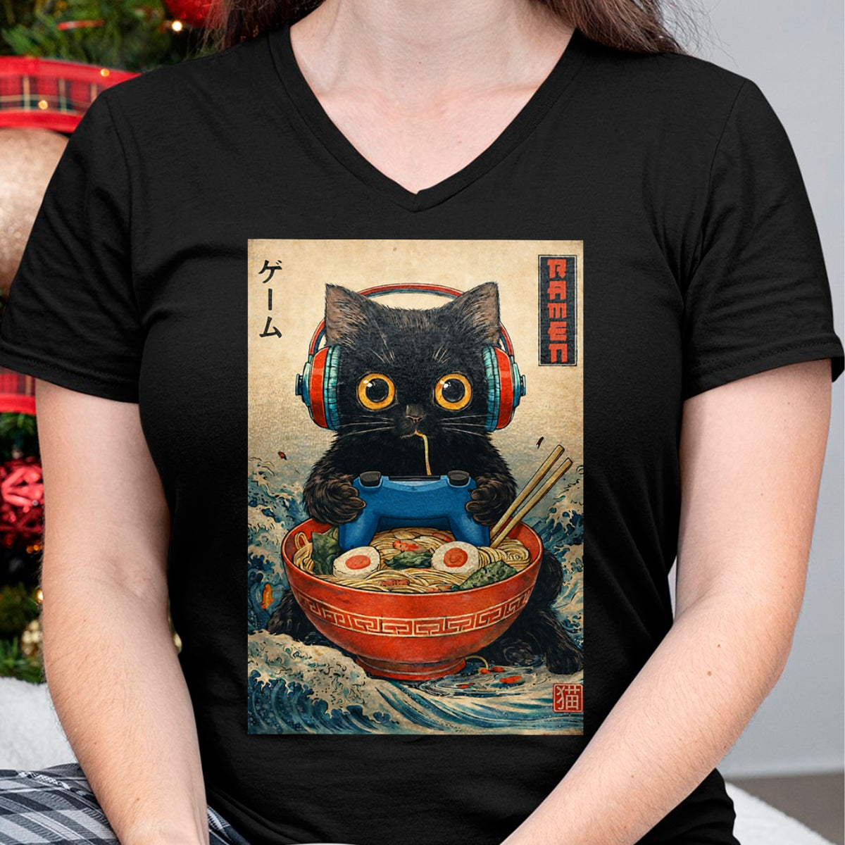 Cat Love Shirt, Funny Cat Lover Gift UnisexT-Shirt/Hoodie/Sweatshirt HLT00 - Cat Ramen Japanese Funny Graphic Tees Kawaii Cat Anime Gifts T-Shirt