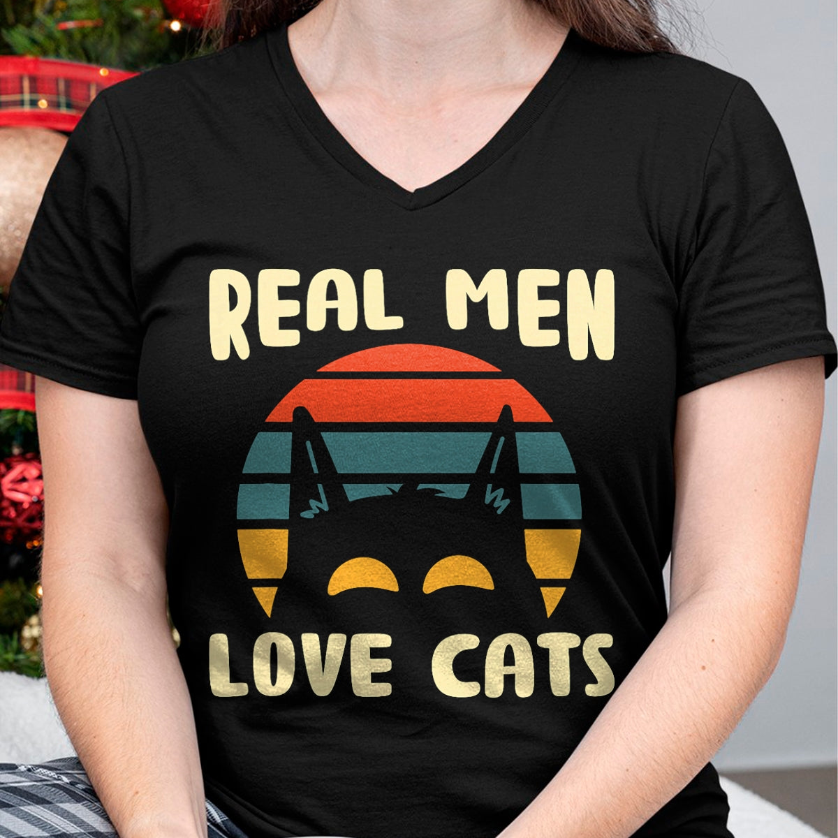 Cat Love Shirt, Funny Cat Lover Gift UnisexT-Shirt/Hoodie/Sweatshirt HLT00 - Real Men Love Cats Cat Lover T-Shirt