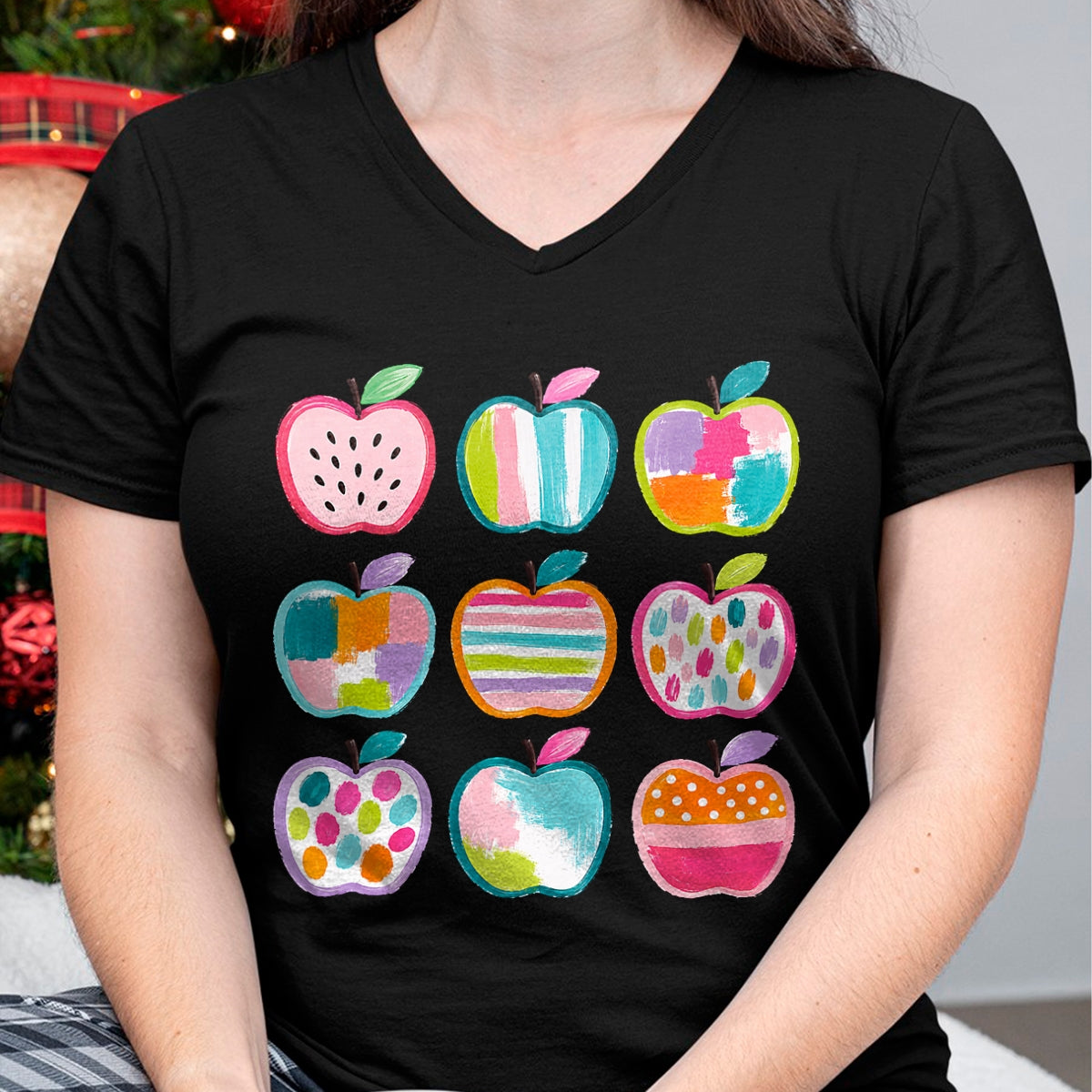 Best Teacher Shirt, Funny Teacher UnisexT-Shirt/Hoodie/Sweatshirt HLT00 - Preppy Art Apples Back to School Teacher Student Cute Apple T-Shirt