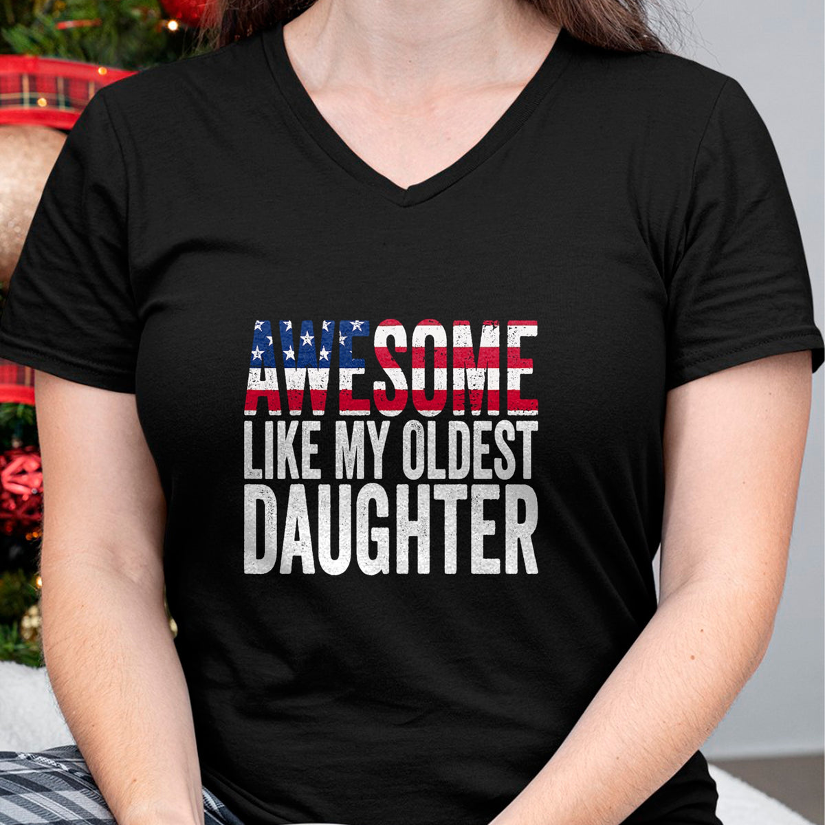 Gift for Mom Shirt, Funny Mom Unisex T-Shirt/Hoodie/Sweatshirt HLT00 - Awesome Like My Oldest Daughter Funny Fathers Mothers Day T-Shirt