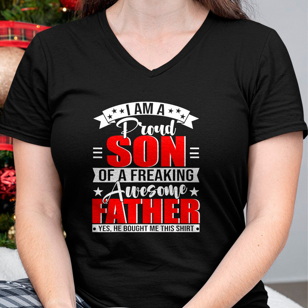 Gift for Dad Shirt, Funny Dad Unisex T-Shirt/Hoodie/Sweatshirt HLT00 – I_m A Proud Son Of A Freaking Awesome Father Gifts T-Shirt