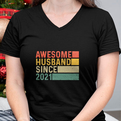 Best Wife Shirt, Wife and Husband Unisex T-Shirt/Hoodie/Sweatshirt HLT00 - 3rd Year Wedding Anniversary Epic Awesome Husband Since 2021 T-Shirt (1)