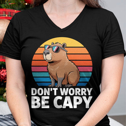 Cute Capybara Shirt, Funny Capybara Unisex T-Shirt/Hoodie/Sweatshirt HLT00 - Funny Don_t Worry Be Capy Capybara Men Boys Kids Youth Women T-Shirt