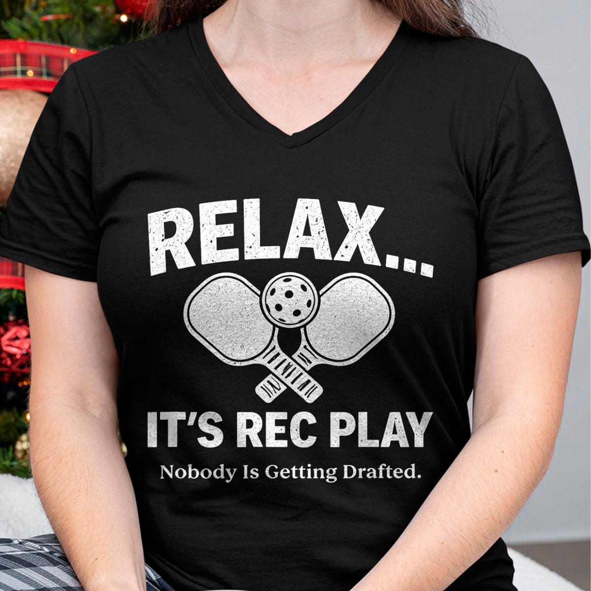 Funny Pickleball Shirt, Pickleball Lover Unisex T-Shirt/Hoodie/Sweatshirt HLT00 - Relax It’s Rec Play Nobody is Getting Drafted Pickleball T-Shirt