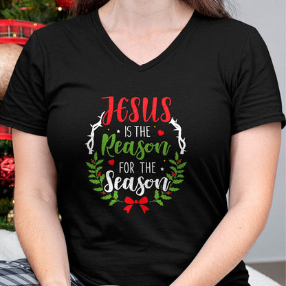 Christian Tee, Christian Faith Unisex T-Shirt/Hoodie/Sweatshirt HLT00 - Jesus is the reason for the season christian christmas T-Shirt (1)