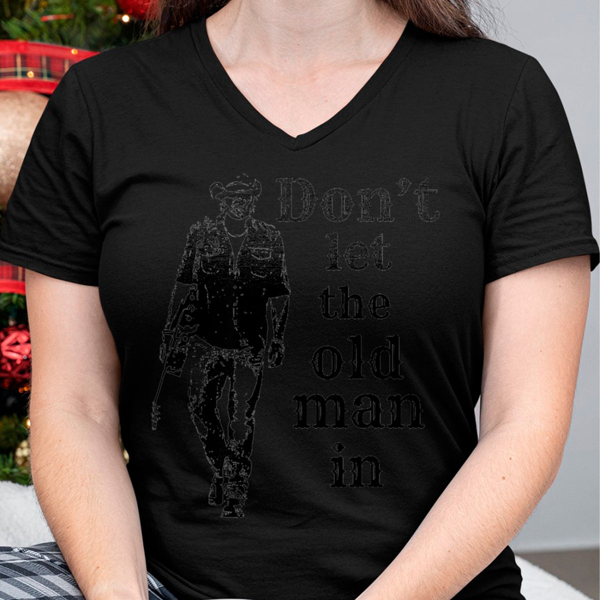 Guitar Lover Shirt, Funny Guitar UnisexT-Shirt/Hoodie/Sweatshirt HLT00 - Don_t let the Old man in Vintage Man Walking with a Guitar T-Shirt