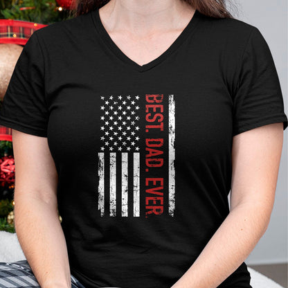 Gift for Dad Shirt, Funny Dad Unisex T-Shirt/Hoodie/Sweatshirt HLT00 – Best dad ever US american flag gift for father_s day Short Sleeve T-Shirt