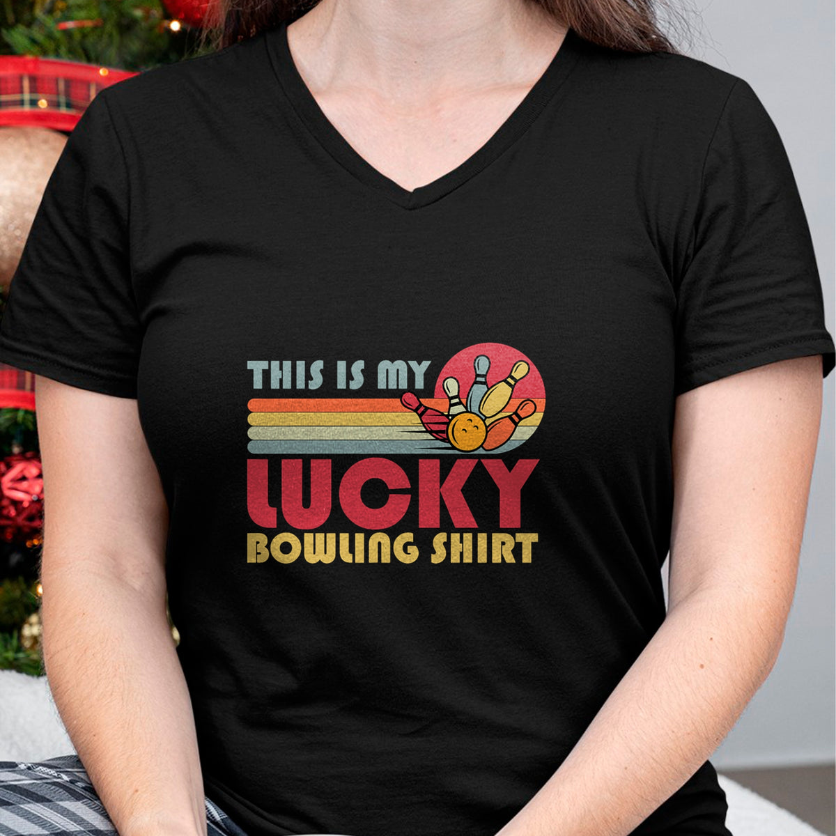 Gift for Mom Shirt, Funny Mom Unisex T-Shirt/Hoodie/Sweatshirt HLT00 - Funny Lucky Bowling Shirt Bowlers Men Women Kids Retro T-Shirt