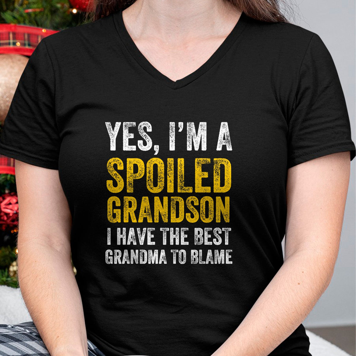 Best Grandma Shirt, Proud Grandma Unisex T-Shirt/Hoodie/Sweatshirt HLT00 - Yes I'm a Spoiled Grandson T-Shirt