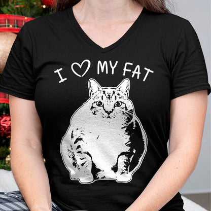 Cat Love Shirt, Funny Cat Lover Gift UnisexT-Shirt/Hoodie/Sweatshirt HLT00 - I Love My Fat Cat Funny Cat Lover T-Shirt Gift Idea T-Shirt
