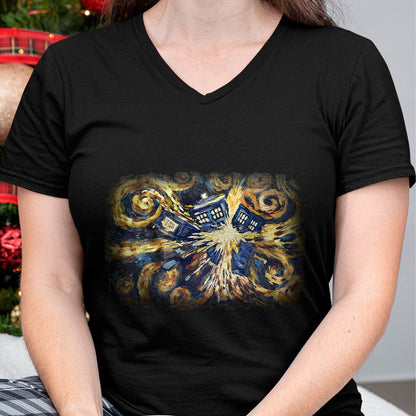 Best Doctor Shirt, Funny Doctor UnisexT-Shirt/Hoodie/Sweatshirt HLT00 - Art Tardis Van Gogh Time Travel Sci-Fi Fan T-Shirt