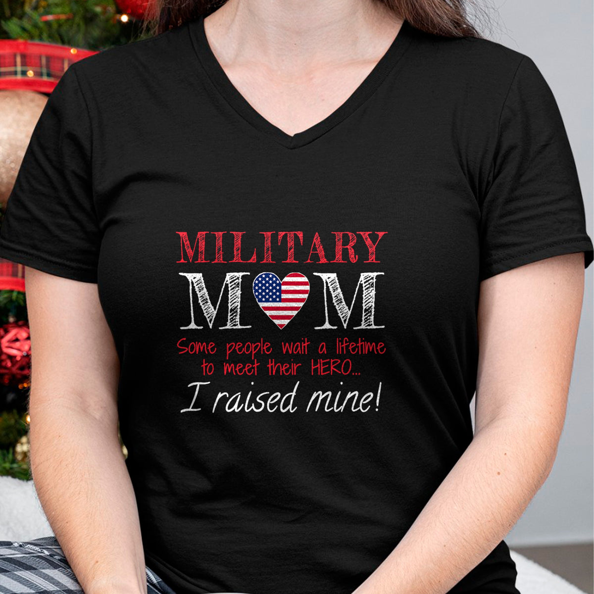 Gift for Mom Shirt, Funny Mom Unisex T-Shirt/Hoodie/Sweatshirt HLT00 - Military Mom I Raised My Hero America American Armed Forces T-Shirt