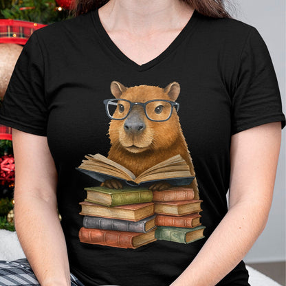 Cute Capybara Shirt, Funny Capybara Unisex T-Shirt/Hoodie/Sweatshirt HLT00 - Cute Capybara Reading Books Funny Animal Capybara Bookworms T-Shirt