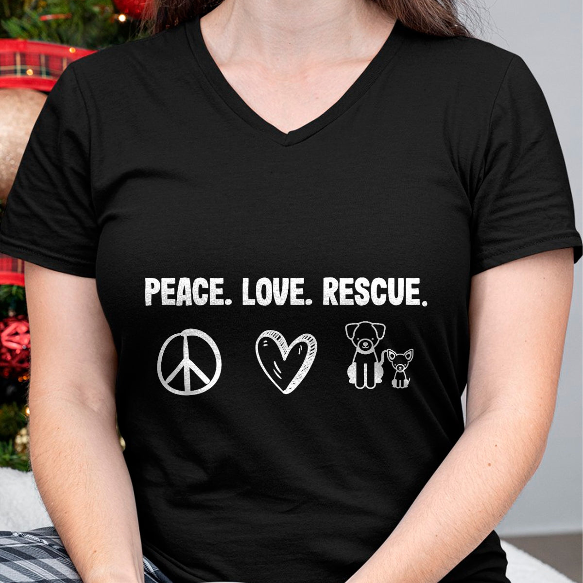 Cat Love Shirt, Funny Cat Lover Gift UnisexT-Shirt/Hoodie/Sweatshirt HLT00 - Peace Love Rescue Adoption Animal Shelter T-Shirt