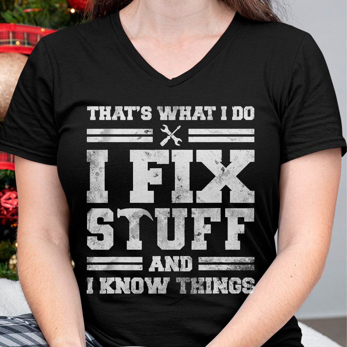 Best Mechanic Life Shirt, Funny Mechanic UnisexT-Shirt/Hoodie/Sweatshirt HLT00 - That's What I Do I Fix Stuff And I Know Things Funny Saying Short Sleeve T-Shirt