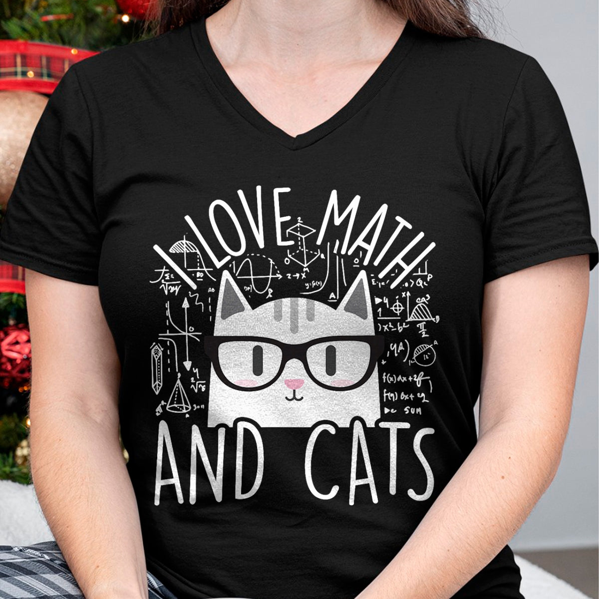 Cat Love Shirt, Funny Cat Lover Gift UnisexT-Shirt/Hoodie/Sweatshirt HLT00 - I Love Math and Cats Cute Kitty Cat Feline Lover Gift T-Shirt Small (1)