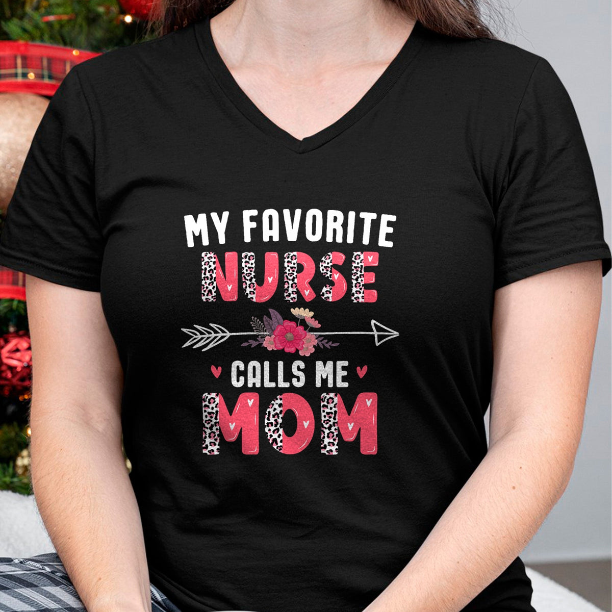 Funny Nurse Shirt, Nurse Unisex T-Shirt/Hoodie/Sweatshirt HLT00 - My Favorite Nurse Calls Me Mom Cute Flower Mothers Day Nurse T-Shirt