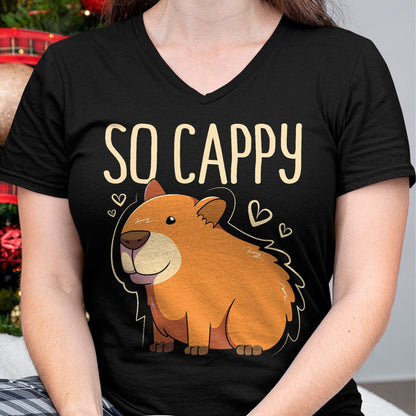 Cute Capybara Shirt, Funny Capybara Unisex T-Shirt/Hoodie/Sweatshirt HLT00 - Funny Capybara So Cappy T-Shirt