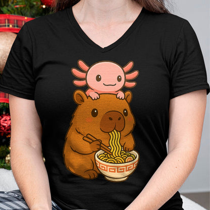 Cute Capybara Shirt, Funny Capybara UnisexT-Shirt/Hoodie/Sweatshirt HLT00 - Capybara Anime Ramen Axolotl Funny Graphic Kawaii Capibara T-Shirt