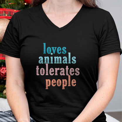 Dog Love Shirt, Dog Lover Gift T-Shirt/Hoodie/Sweatshirt HLT00 - Loves Animals Tolerates People Funny Animal Lover Dog Mom T-Shirt